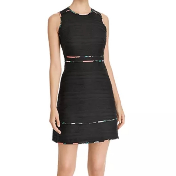 Kate Spade Cotton The Blossom Trimmed Tweed Lined Fit And Flare Mini Dress - Picture 1 of 14